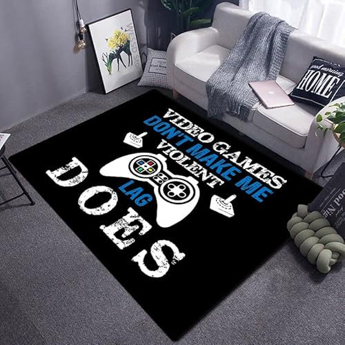 bailongma Funny Black Game Controller Mats For Soft Rug Room Gaming Anime Gamer Chair Rug Large Rug Living Room Boys B884 40×60CM