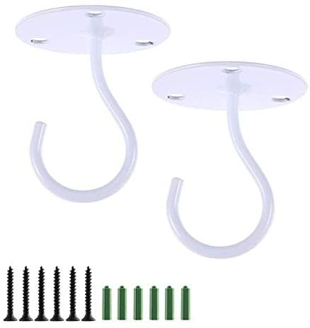 RAHYMA 4 x Metall-Deckenhaken, strapazierfähig, Wandhalterung, runder Sockel, Wandhaken, hängender Pflanzenhalter for Hängepflanzen im Freien, Laternen, Blumentöpfe, Lichter/917 (Color : 2, Size : 1)
