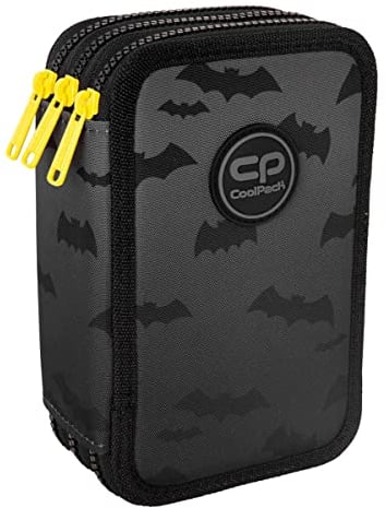 CoolPack XXL Pencil Case 3-Compartment School Pencil Case Triple Pencil Case for Girls Boys Pencil Case 44-Piece Filled Student Case 3-Tier, Multicoloured, Pencil case