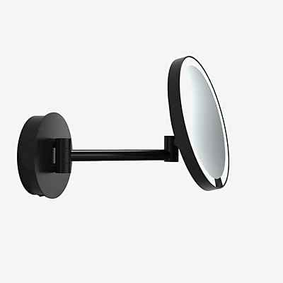 Decor Walther Just Look Plus Wandkosmetikspiegel LED mit Direktanschluss, schwarz matt - Vergrößerung 5-Fach