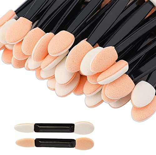Eyeshadow Applicator,Eye ShadowBrush Double Sided,EyeShadow ApplicatorStick | 30pcs Sponge Makeup Applicator,Disposable Eyeshadow Brushes Sponge Eye Shadow Brush for Eyeliner Eye Makeup Beauty Tool