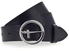 Tamaris Damen Gürtel schwarz/silber 80