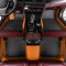 Custom Auto-Fußmatten für Skoda für Superb Octavia Fabia Kodiaq Karoq Yeti Rapid Leder Wasserdicht Abriebfest Mit Aufbewahrungstasche Auto-Fussmatten,Farben:Orange-schwarz
