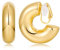 WOWORAMA Klobige goldene Creolen Clip Ohrringe für Damen C Form dicke Statement Ohrringe ohne Piercing 30 mm goldene klobige Creolen