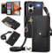 MOJIA Coque Porte Monnaie pour Xiaomi Redmi Note 13 Pro+ (Plus) 5G, Etui Anti-Chute Portefeuille en Cuir, Multifonctionnel Porte-Cartes avec Bandoulière Réglable. Noir