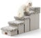 COZY KISS Haustiertreppe für Kleine Hunde mit Stauraum, Hundetreppe Faltbare für Hochbett, Hunde Treppe Hunderampe mit Rutschfestem Boden, Lecksichere, Bis Zu 80kg, 33x101x54cm, 5 Stufen, Leopard
