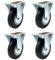 ACAN Tradineur - Pack de 4 ruedas fijas para muebles, 5 Pulgadas, incluyen placa de montaje, hierro y goma, rueda de transporte para cargas pesadas, industrial, Ø 120 mm