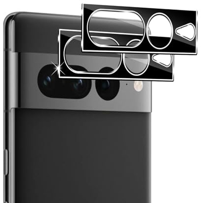 Vanrain Kameraschutz für Panzerglas für Google Pixel 7 Pro, 2 Stück 9H Härte Kamera Schutzfolie Ultra-klar Kratzfest Linse Schutzglas für Pixel 7 Pro, Schwarz
