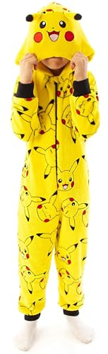 Pokemon Einteiler für Jungen, Pikachu, Gelb, 3D-Ohren, für Kinder, 7–8 Jahre, gelb, 7-8 Jahre