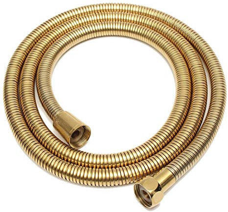 Tubo doccia flessibile per soffione doccia dorato da 1,5 m. Tubo flessibile lungo per acqua da bagno in acciaio inossidabile