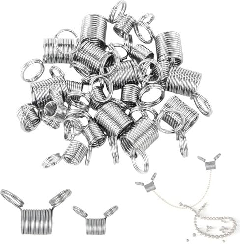 20 Pcs Bead Stoppers Set, Jewelry Making Creative Wire Ends, Cord End Cap for Jewellery Making, Prevent Bead from Falling Out Knitting Thimble Stainless Steel (10 Large, 10 Small)