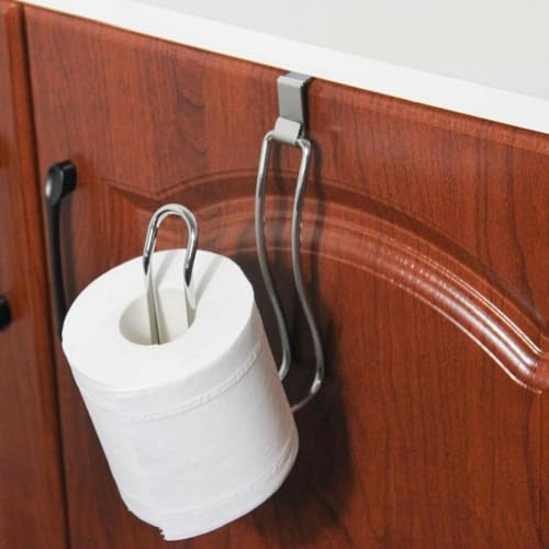 Over The Tank Toilet Tissue Paper Roll Holder Dispenser And for RESERVE For Bathroom Storage - Stainless Steel, Hanging, Holds 1 Roll(Silver)