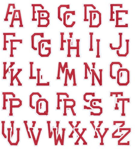 PATIKIL Iron on Letter Patches, 52Pcs Embroidered Letters A-Z Sew on Iron on Patches for Clothes Backpacks Hats DIY Accessories, Red 2inch Height