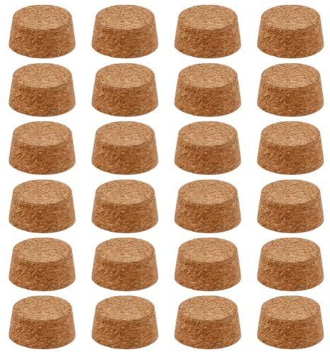 BENECREAT 24 Bouchon de Bouteille en Liège Coniques de Taille 28 Bouchons de Remplacement pour Bocal en Verre pour Bouteille de Vin et de Bière Projets d'art et D'Artisanat DIY