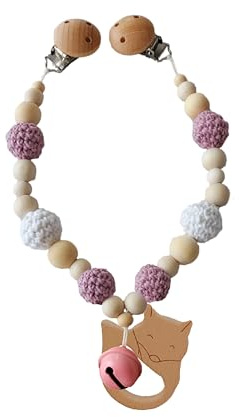 Kinderwagenkette Holz (Lila, Weiß, Fuchs)
