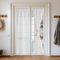 PONY DANCE Cortina Puerta 60x240 cm Cortinas Blancas Trasparentes Cortinas Salon Modernas 2 Piezas Visillos Ventanas Cortinas Dormitorio Cortinas Cocina Puerta