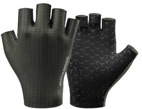 ROCKBROS Fahrradhandschuhe Sommer, Fahrrad Handschuhe Fingerlos Herren und Damen, MTB Handschuhe rutschfest und Atmungsaktiv, Sporthandschuhe für Rennrad, Gym, Fitness, Joggen