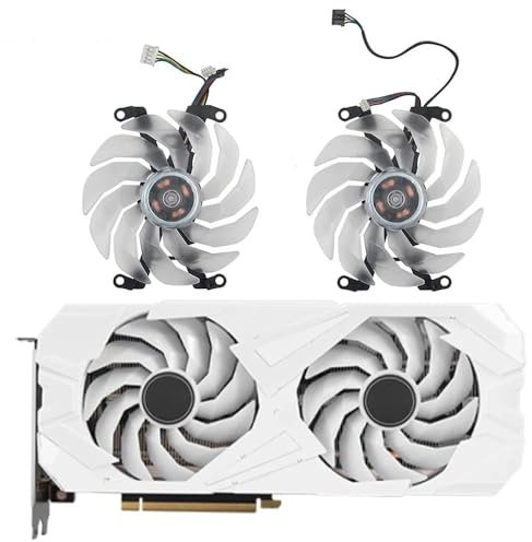 BDAKQJV Scheda Grafica RTX3060 RTX3060 Ti RTX3070 RTX 3070 Ti Video Card Fan for RTX 3060 3060Ti 3070 3070Ti Ex White Graphics Card Cooling Fan(2PCS Fan - 4Pin)