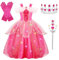 MELAND Costume de princesse pour filles – Déguisement de princesse lumineuse endormie pour filles de 3 à 10 ans, costume d'Halloween rose pour enfants et tout-petits (taille M)