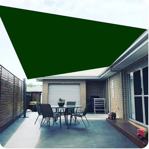 Sonnensegel Sonnenschutz 150 x 300 cm Wasserdicht PES Polyester Sonnenschutz Windschutz UV Schutz Segeltuch Sunsegel für Garten Terrasse Camping, Dunkelgrün