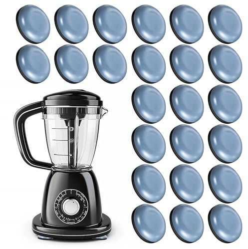 Wanmu 24 Stück Gleitbrett für Küchengeräte, Unsichtbares Selbstklebendes Gleiter Rollen für Küchengerät Heißluftfritteuse, Brotmaschine, Hilfsmixer Kaffeemaschin, leicht zu verschieben (Blau)