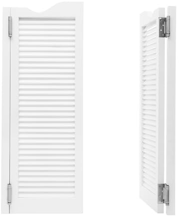 Portes battantes de café, porte battante de saloon, porte à deux vantaux en bois Porte battante intérieure Portes à deux vantaux pour cloison de bar, terrasse, entrée de jardin (Blanc, 107x81cm)