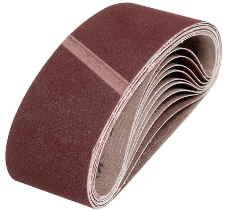 QUARKZMAN 76mm x 533mm Nastri Abrasivi, 10Pz 150 Grana Carta Vetrata per Levigatrice Ossido di Allumina Per Lavorazione Legno, Lucidatura Metalli, Affilatura Coltelli