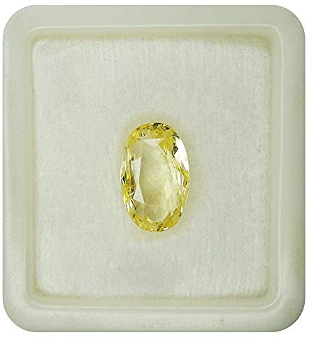DENMOUS Gelber Saphir, 3,00 Karat, 4,25 Ratti, unbeheizt, Ceylon-abgebaut, Pukhraj-Edelstein, Aaa++, qualitätszertifizierter natürlicher Edelstein, B077FNTM-1D