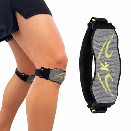 K-nee Patella Knieband (2er Pack) – Verstellbares Knieband mit Silikonpolster für Laufen, Sport & Alltag – Atmungsaktiv, Hautfreundlich, Sicherer Halt (Khaki)