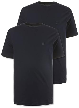 JP 1880 Herren Bis 8XL, T-Shirt im Doppelpack, Basic-Shirt aus Reiner Jerseyqualität, Rundhals, Bequeme Passform T-Shirt (2er Pack)