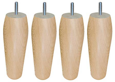 MARGOT 3700527816036 Atelier d'artiste Olive Lot de 4 Pieds de lit Bois Vernis naturel Hauteur 15 cm