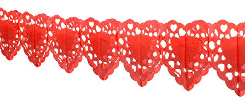 Creativery 4 Meter Papiergirlande Herzen (rot 250) // Papier Girlande Deko Hängedeko Raumdeko Geburtstag Party Fest Feier