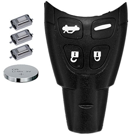 Auto Schlüssel Smartkey Funk Fernbedienung Sender 4 Tasten Gehäuse + CR3032 Batterie + 3X Mikrotaster kompatibel mit SAAB