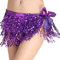 Wuchieal Pailletten Rock Glitzer Bauchtanz Rock Kostüm Pailletten Quaste Hüfttuch Outfits Gürtel Festival Kleidung (Lila, One Size)