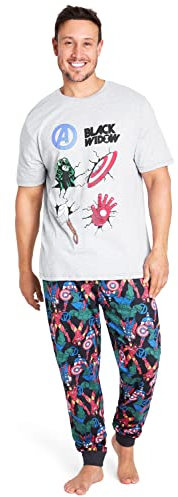 Marvel Deadpool And Wolverine Pigiama Uomo, Abbigliamento da Casa - Regalo Uomo e Adolescente (Vedova Nera Grigia, L)