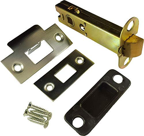 D&H™ 98mm - 4 Inch Double Sprung Tubular Mortice Latch Brushed Satin Chrome - 75mm Backset