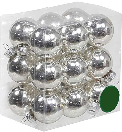 Kleine Baumkugeln aus Glas Ø 2 cm/2,5 cm/3 cm - Christbaumkugeln Baumschmuck Christbaumschmuck Weihnachtsbaumschmuck Weihnachtsbaumkugeln (3 cm, 18 Stück Silber (Glänzend))
