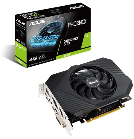 ASUS Phoenix GeForce GTX 1650 (P) Scheda Grafica, 4 GB GDDR6, PCIe 3.0, HDMI, DisplayPort, Resistente Alla Polvere IPX5, Lubrificante Di Livello Aerospaziale, Alimentazione 1x6pin, Nero