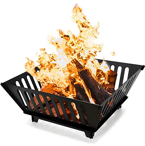 Foyer d'extérieur portable de 63,5 cm pour l'extérieur - Pour barbecue, camping, feu de camp, feu de camp, jardin, pique-nique, terrasse avec sac de transport