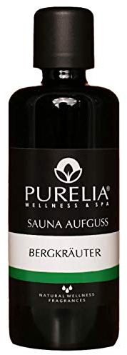 PURELIA Saunaaufguss Konzentrat Bergkräuter 100 ml natürlicher Sauna-aufguss - Reine ätherische Öle