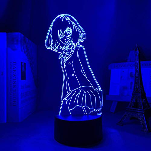 3D Nachtlampe - Anime Illusion - 3D Lampe - Mei Misaki Lampe - Für Schlafzimmer - Kinderdekoration - Geburtstagsgeschenk - Manga Dekoration - 16 Farben