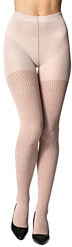 Bellivalini Damen Strumpfhose aus Baumwolle BLV-1115 (Hellbeige, S)