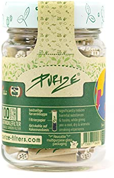 PURIZE® Glas I 100 XTRA Slim Size Aktivkohlefilter Organic