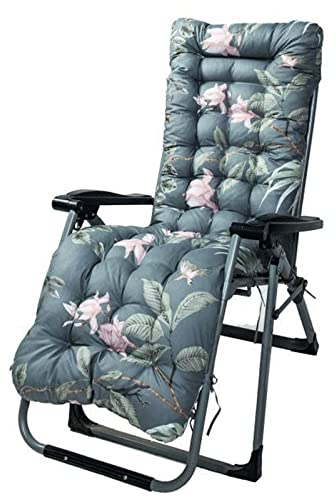 Liegenauflage Gartenliege Auflage Dick Garten Liege Stuhl Polster Anti-Rutsch Kissen für Gartenliegen Sonnenliege Liegestuhl mit rutschfeste Taschen 170 * 53 cm, ohne Stuhl (4 67in)
