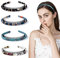 Bandeau de Dents Serre-Tête Peigne en Plastique Satin Accessoire Élastique, Antidérapant Cerceau de Cheveux pour Femmes Filles Décoration, 4 Pièces
