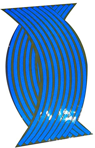 16 Stück Reflektierende Felgenband,MoreChioce 18 Zoll Reflektierende Felgenband Aufkleber für Auto Motorrad Rader Nacht Reflektierende Dekoration Streifen Universal Felgenrandaufkleber,Blau