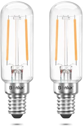 Bonlux 4W LED Cooker Hood Light Bulb, Extractor Fan Bulb, Oven Hood Bulbs 40W Hob Bulbs Replacement T25 Tubular Filament SES Small Screw Cooker Hood Oven Appliance Lamp, Warm White 2700K (2-Pack)