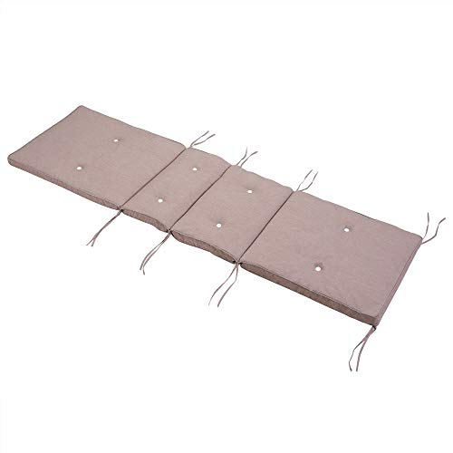DETEX® Auflage Liege Baumwolle Gartenliege Wetterfest Atmungsaktiv Polsterauflage Liege Garten Gartenpolster Liegenauflage 195cm Beige mehliert