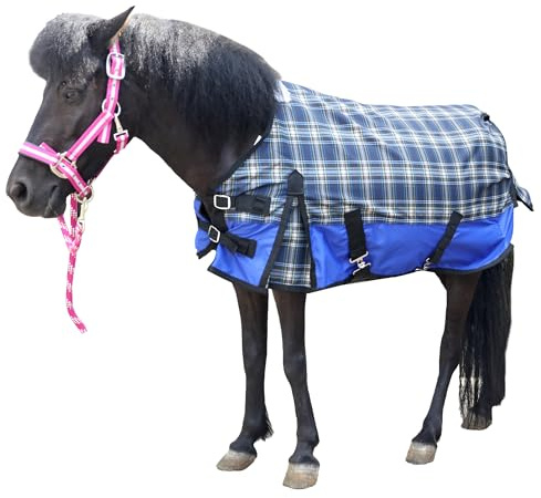 LEAFOREST Tapis en polyester 600D imperméable pour poney Shetland Bleu 91,4 cm