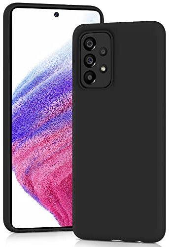 YATWIN Silicone Case for Samsung Galaxy A53 5G, Soft-Touch, Shockproof, DustProof, Antiskid Full Body Armour Phone Cover for Samsung Galaxy A53 5G - Black